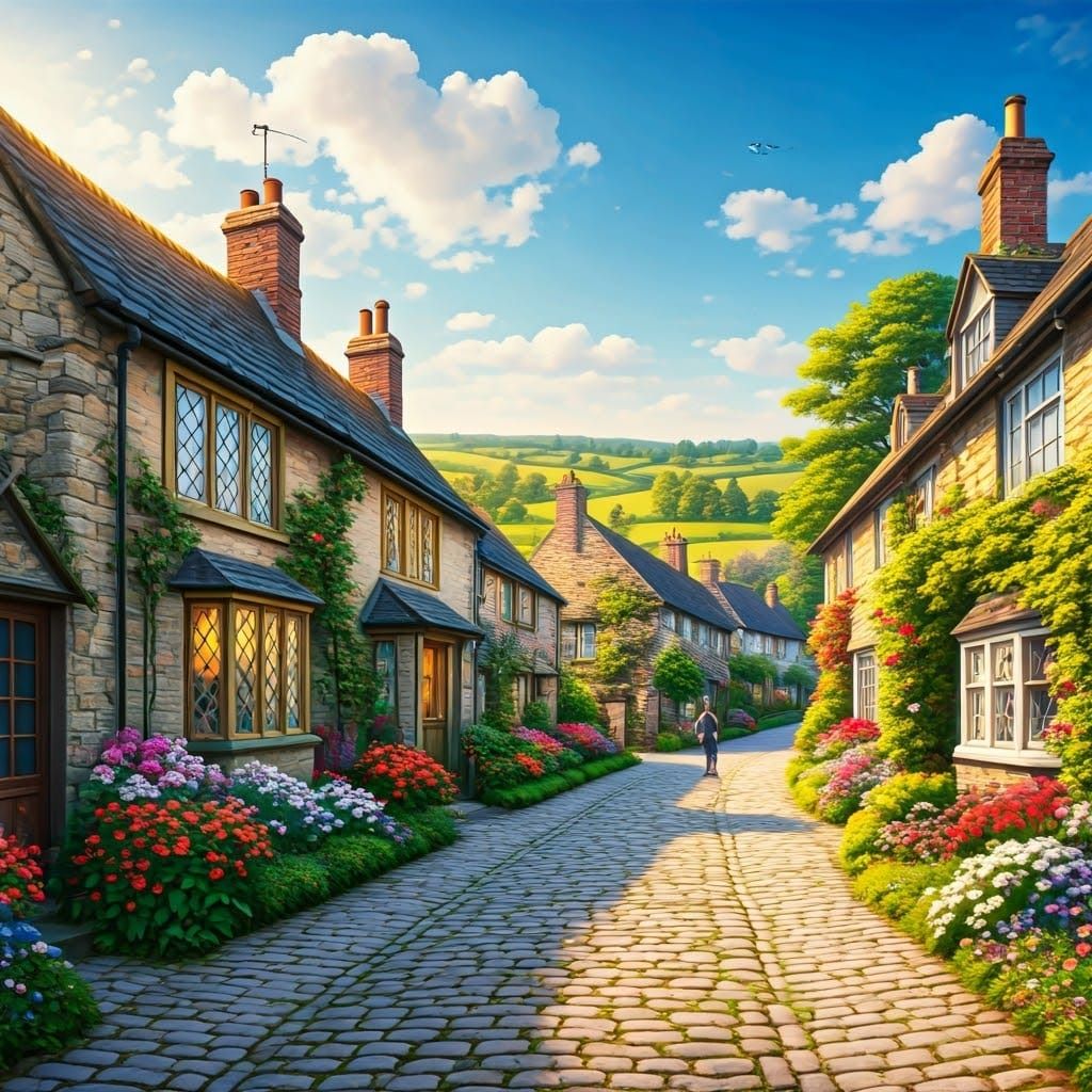 Quaint Cottages and Flower Gardens