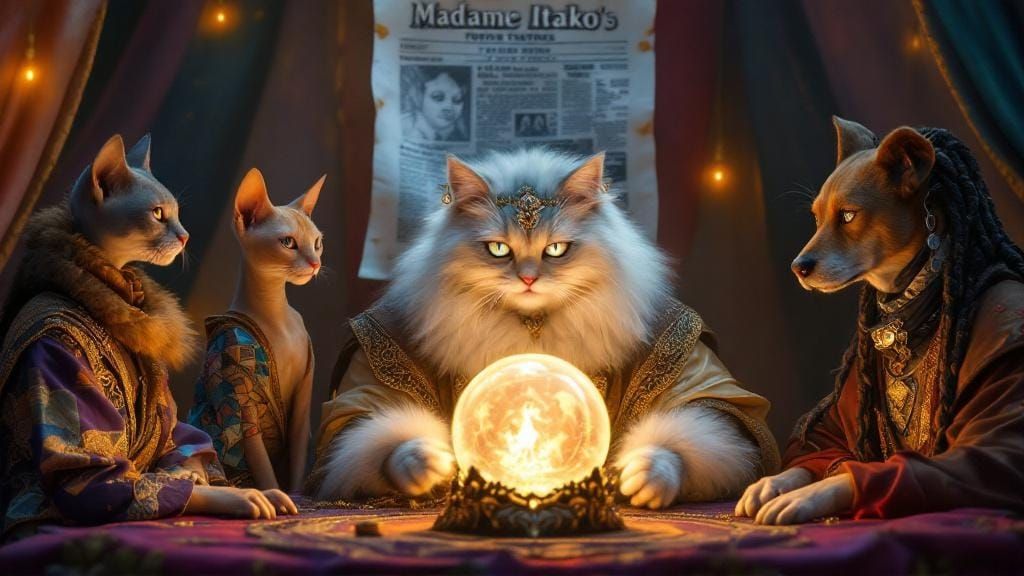 The Cat and Her Crystal Ball (Madame Itako Makes Headlines Again)