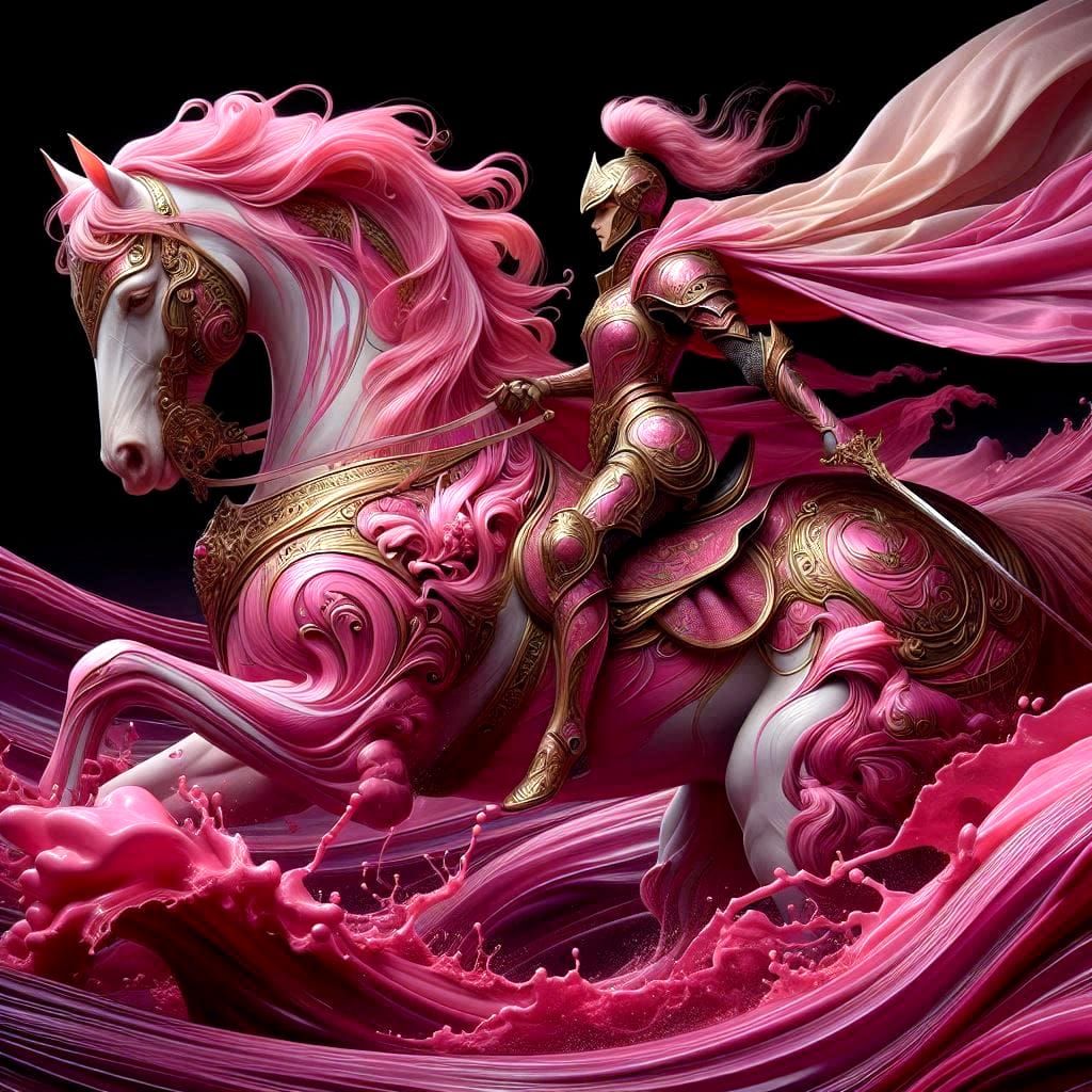 magnificent pink horse