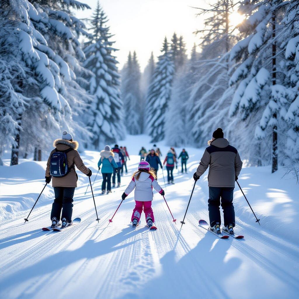 People Snowboarding in a Cold, Snowy Landscape
