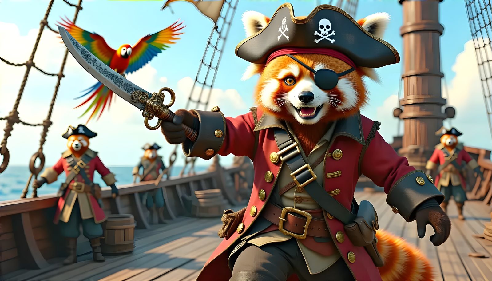 Rusty the Red Panda Pirate  by @Gary Murakami