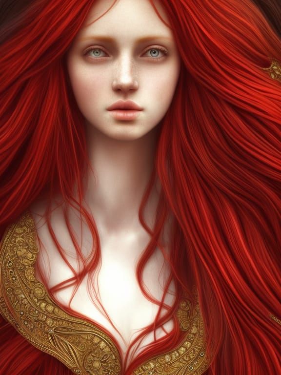 Female , red head , long hair , stunning - AI Generated Artwork ...