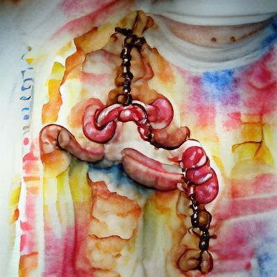 intestine rosary watercolor