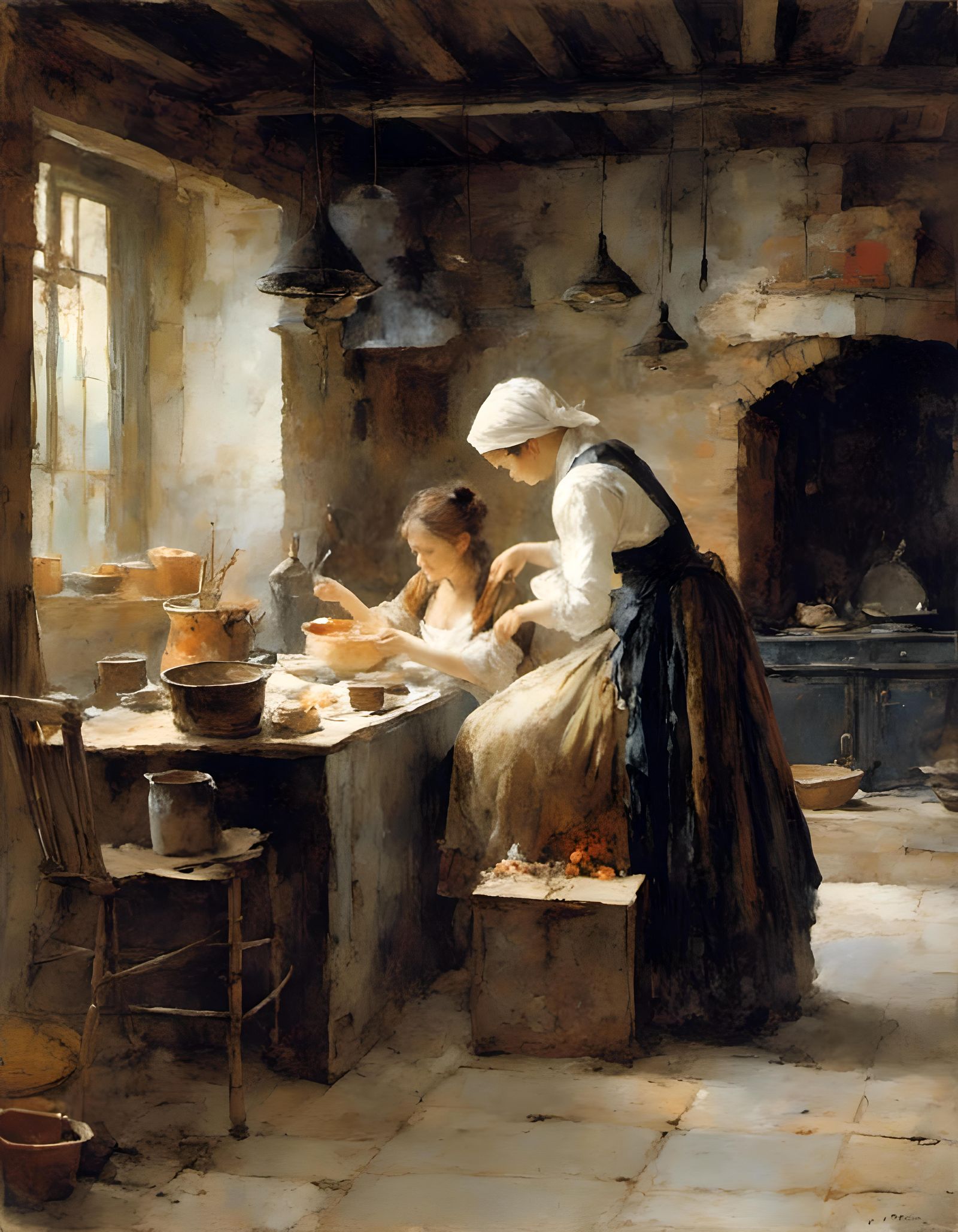 A busy kitchen in Colonial Williamsburg 1722