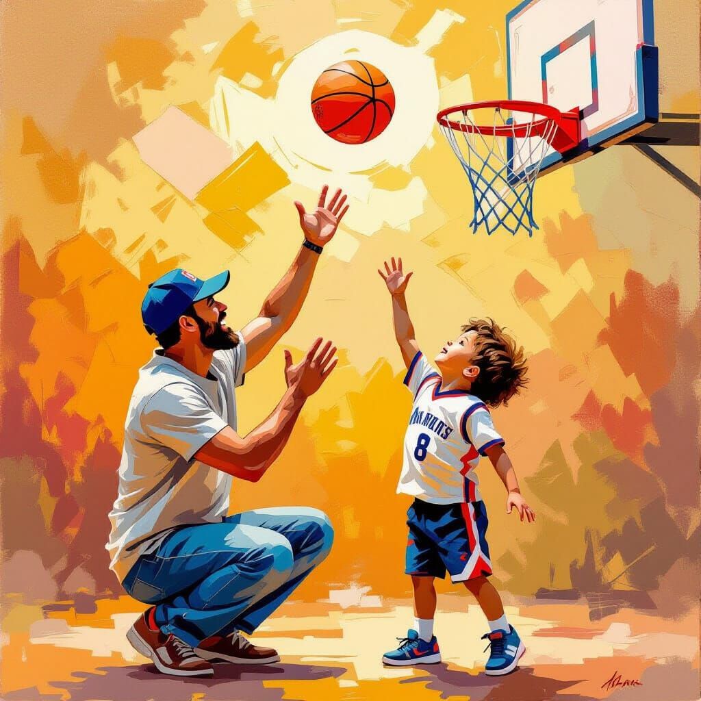 Dad cheering on son  by @wheresthekarma