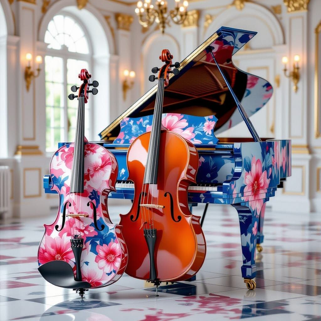 Watercolor Instruments in Hyperrealistic Detail