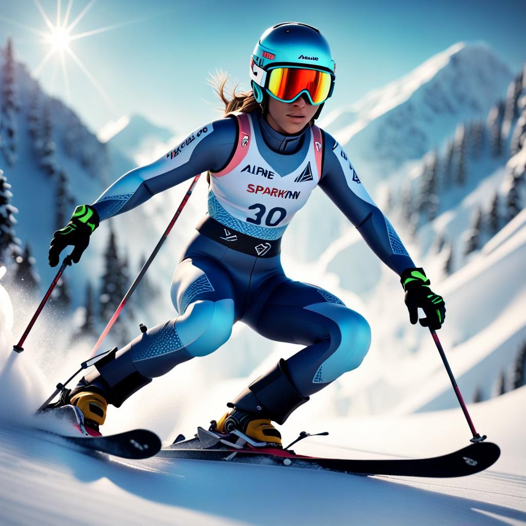 Alpine skiing AI Generated Artwork NightCafe Creator