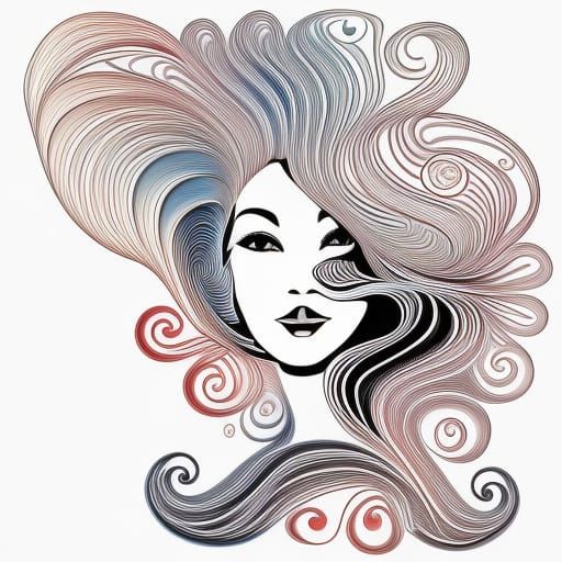 abstract vector fractal, wave function, Zentangle, 3d shadin...