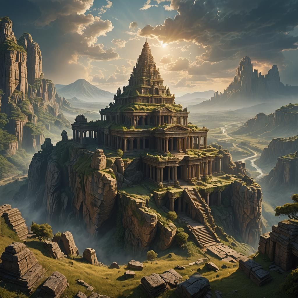 Ruins of an ancient temple on a hill on a hot sunny day (7)