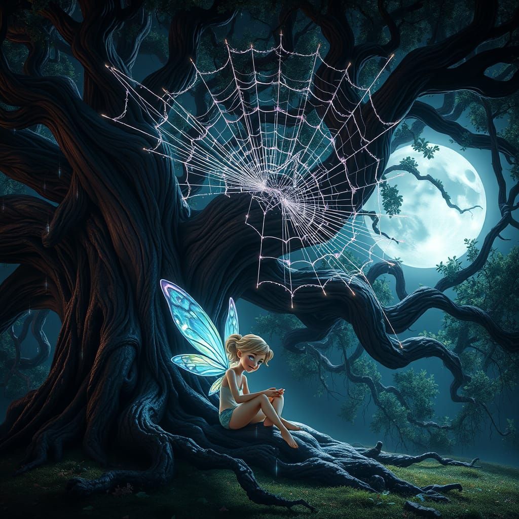 Whimsical Fairy Scene in Dreamlike Landscape
