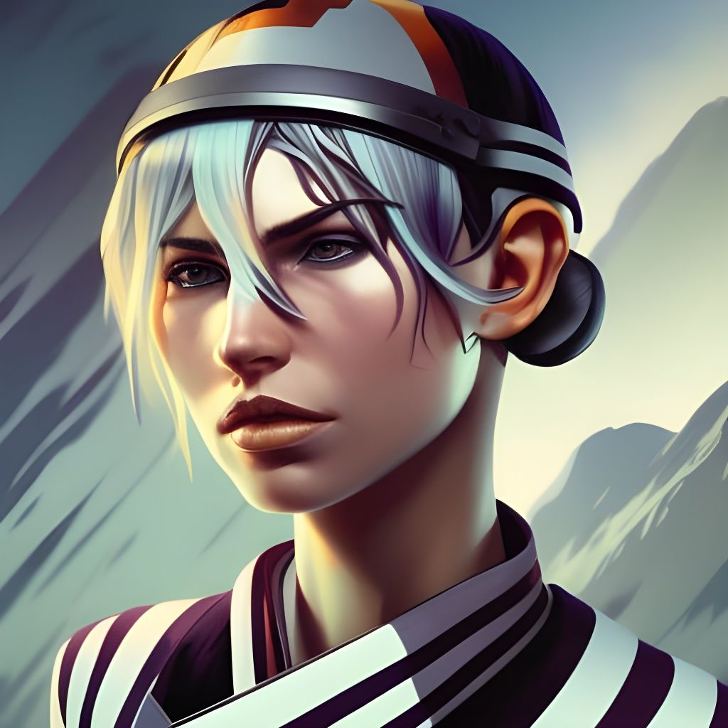 Striped pilot girl