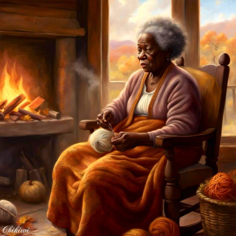 Knitting Near the Fire