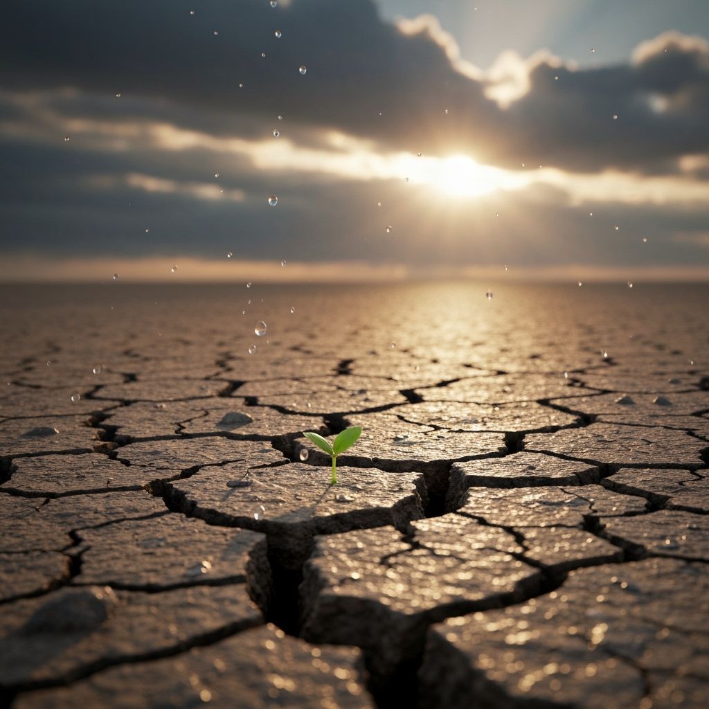 Hope Emerges From Cracked Earth as Rain Arrives