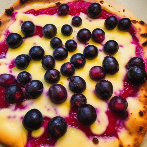 A black currant pizza