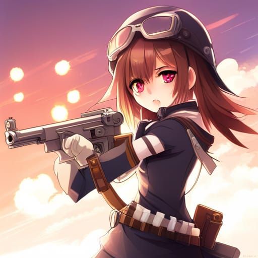 Girl with a gun - AI Generated Artwork - NightCafe Creator