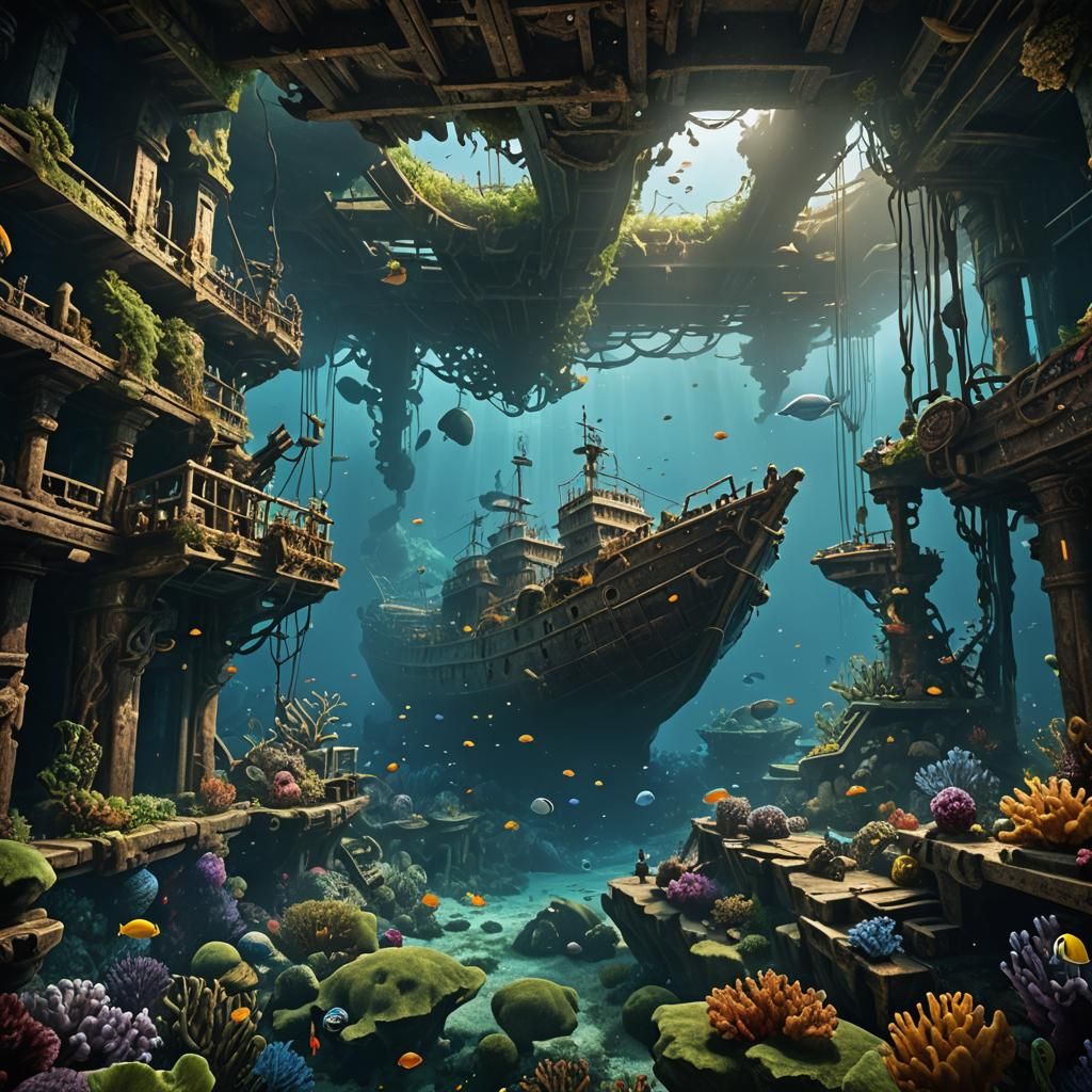 Ocean life reclaiming a shipwreck  by @Mike Ritchie