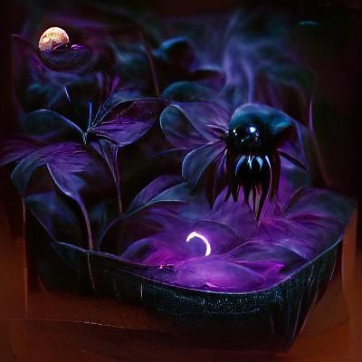 Dark Purple Moon Bioluminescent Embers Flower Box