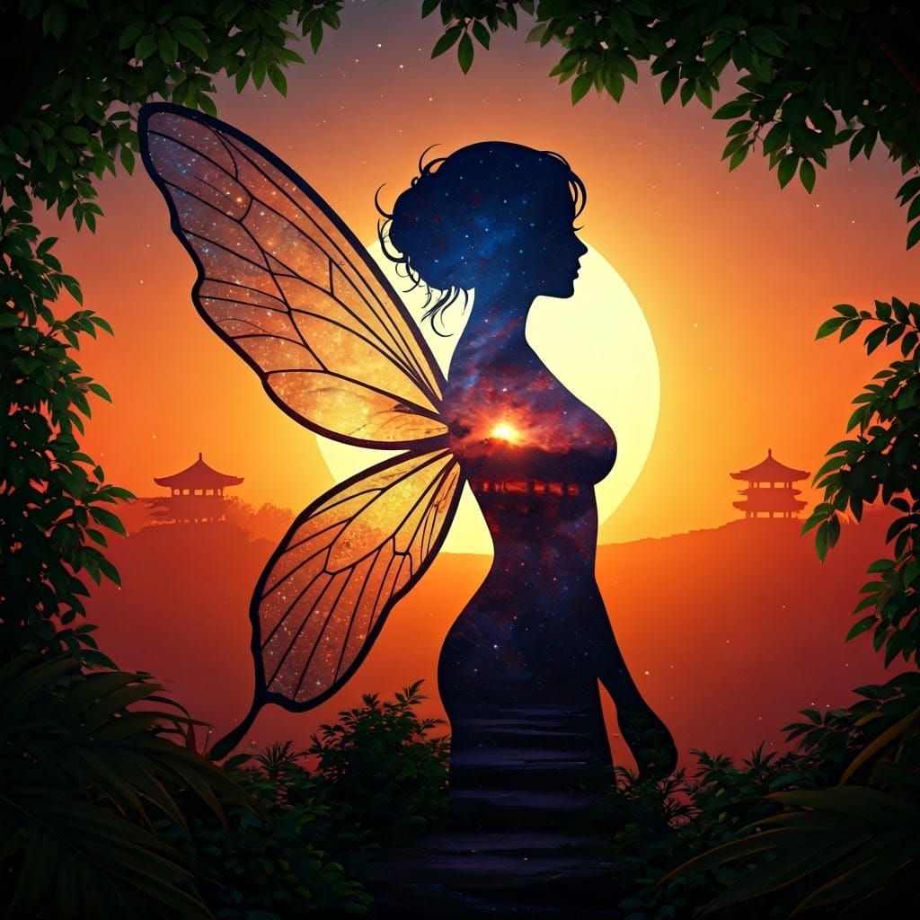 Cosmic Fairy Silhouette   by @Pykedelic