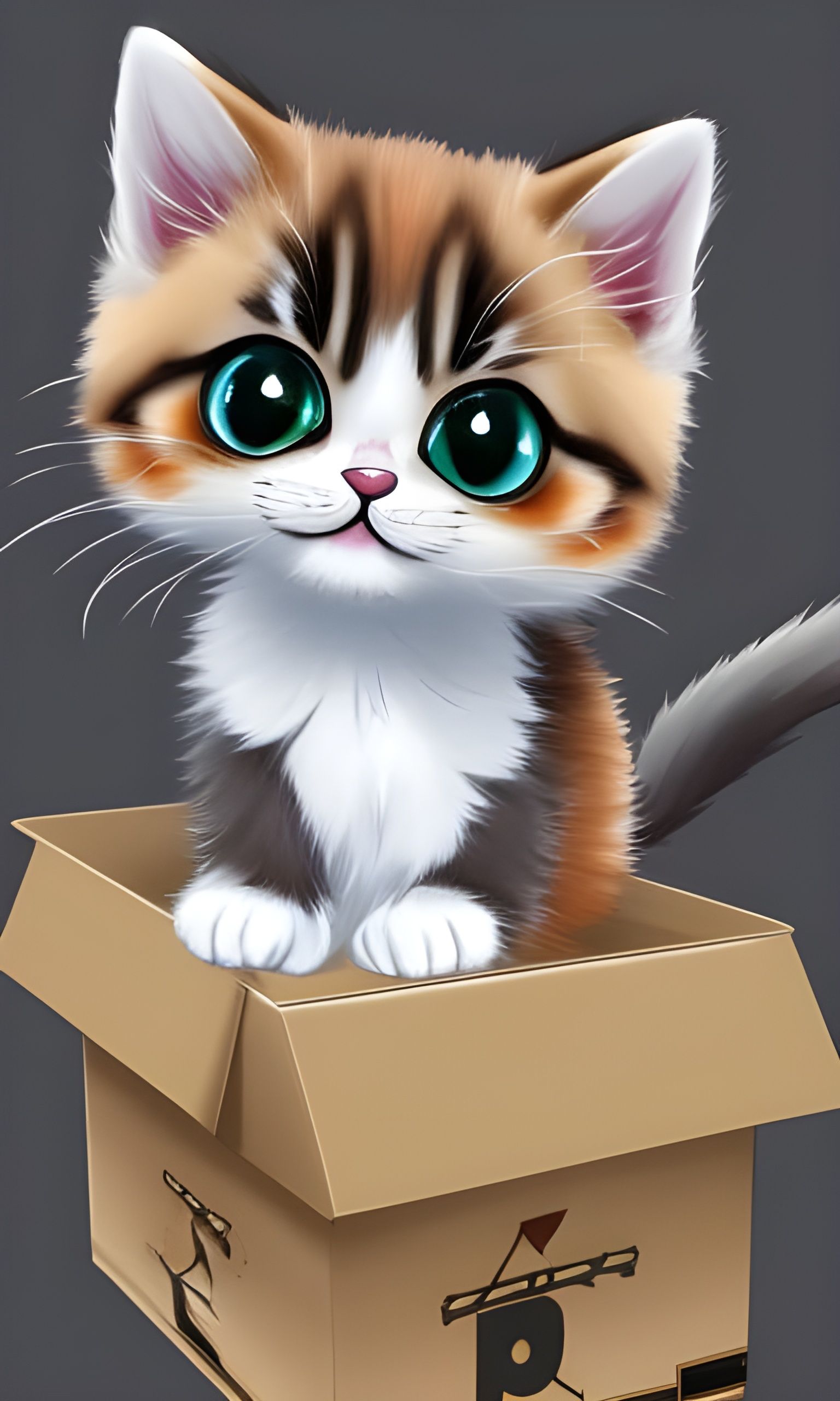 Kawaii kitten in a box - AI Generated Artwork - NightCafe Creator