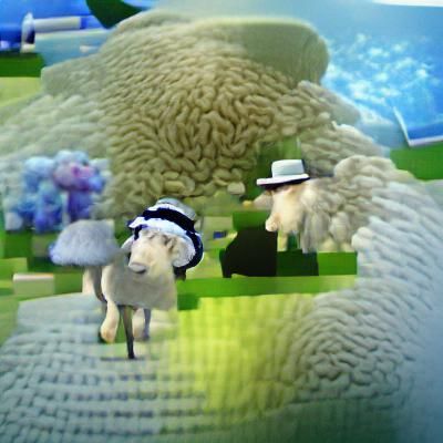 Sheep with fedora beautiful