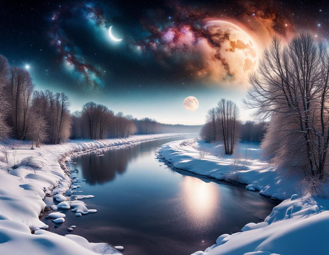 Fantasy Winter Riverscape