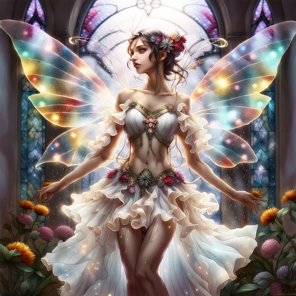 (digital art), (fantasy art), bright white background, (real...