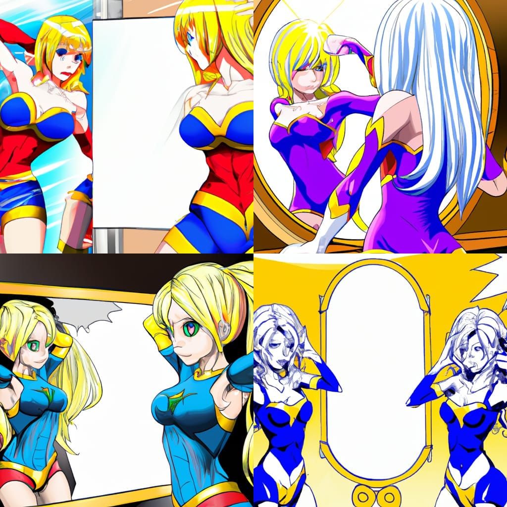 Buff Supergirl is flexing in the mirror - AI Generated Artwork ...