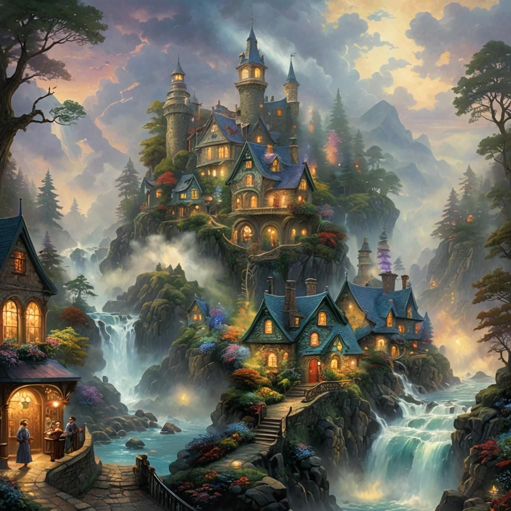 Traveling in time ethereal fantasy hyperdetailed mist Thomas...