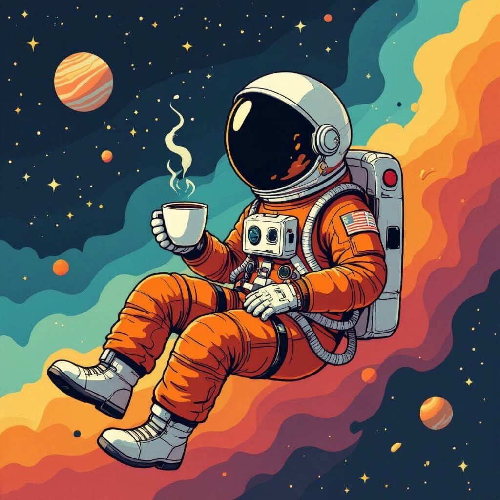 Divinity is when the coffee hits just right, and suddenly, the universe makes sense—at least until the ...  by @Caffeine Spaceman