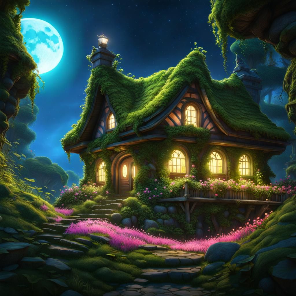 Old mossy cottage hidden in the woods  by @Fungidelight