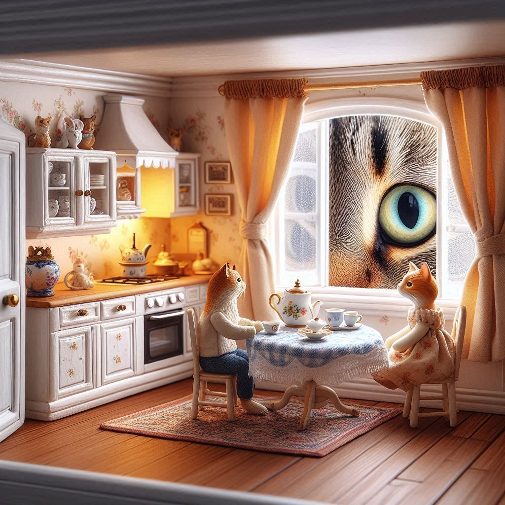 Honey, that peeping Tom cat is back again