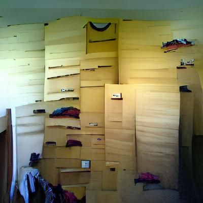 Wall with wardrobe