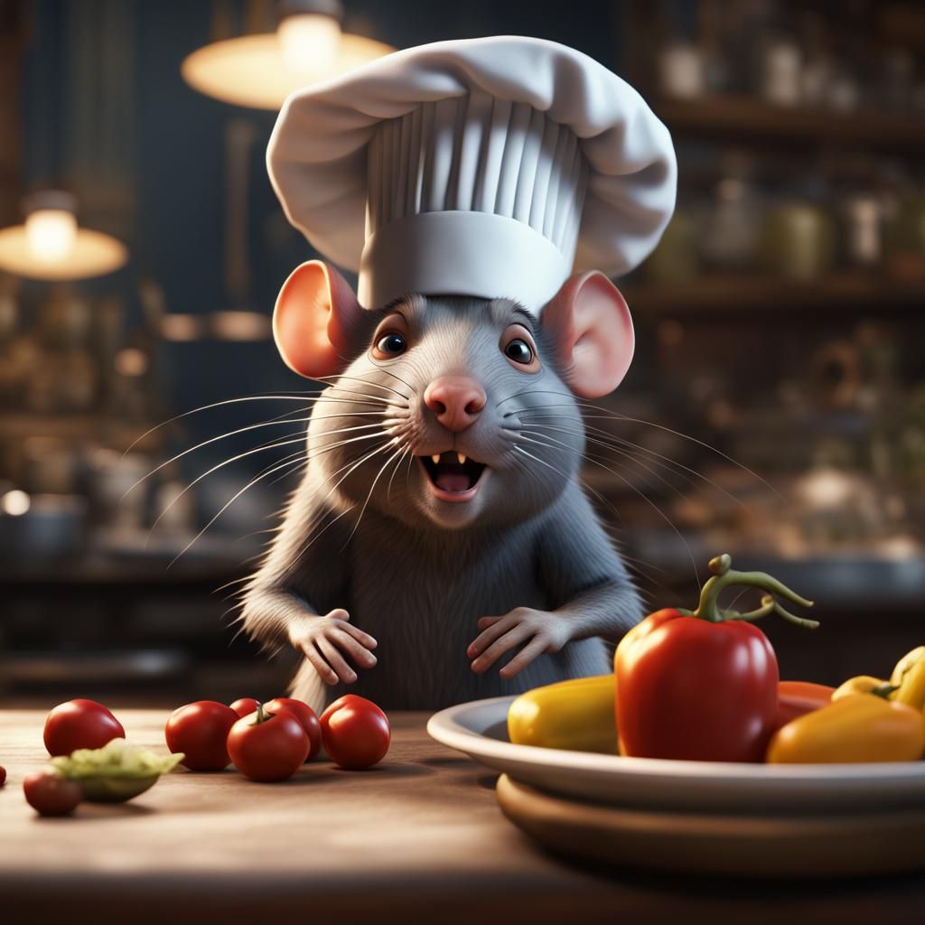 Rat with Chef hat on from ratatouille