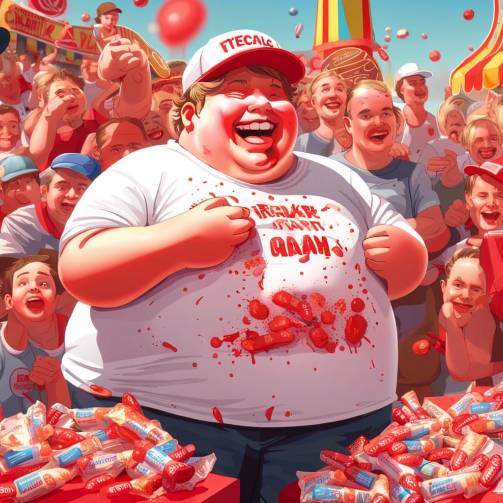 Won the Hot Sauce Eating Competition AI Generated Artwork NightCafe