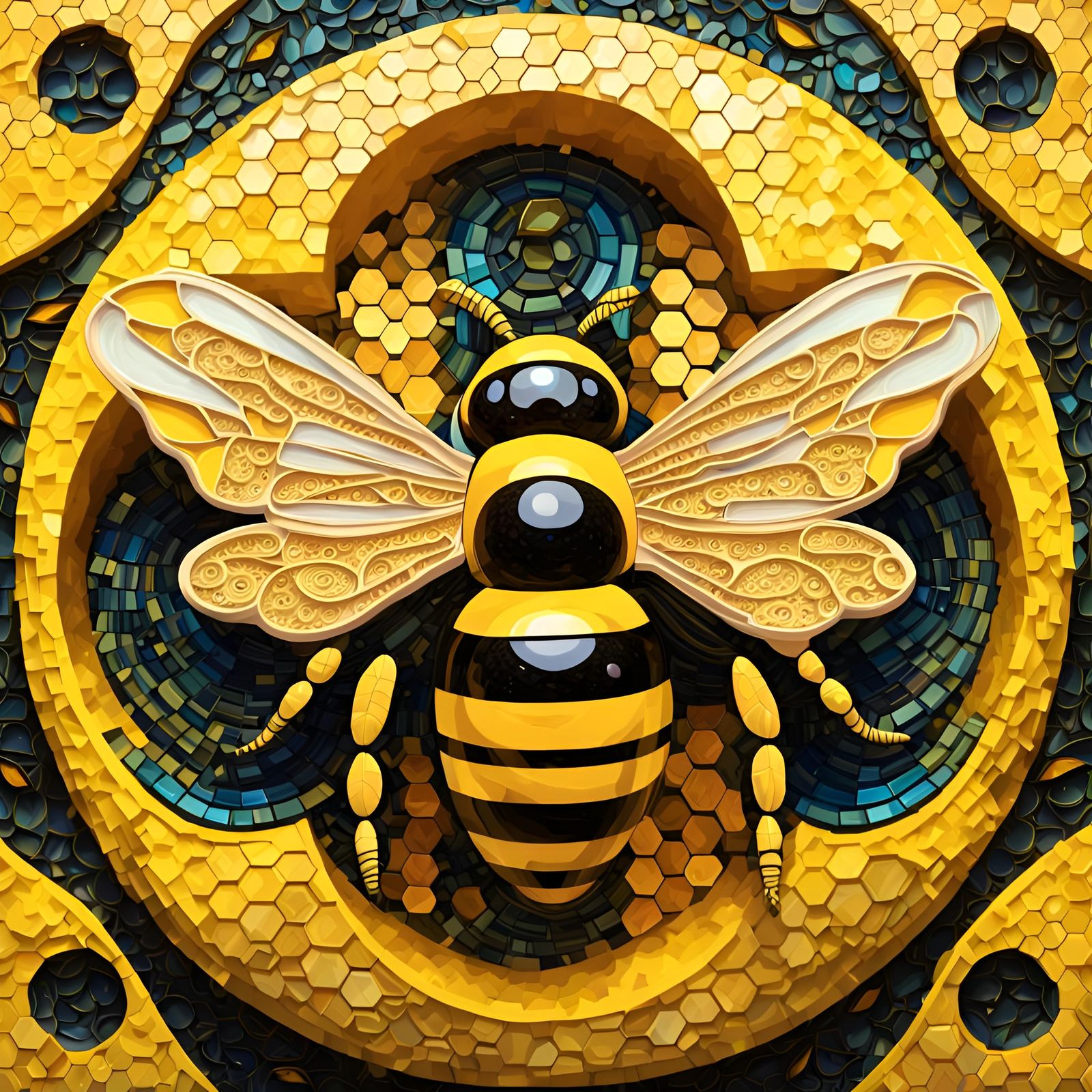 Honeycomb Bee Mosaic