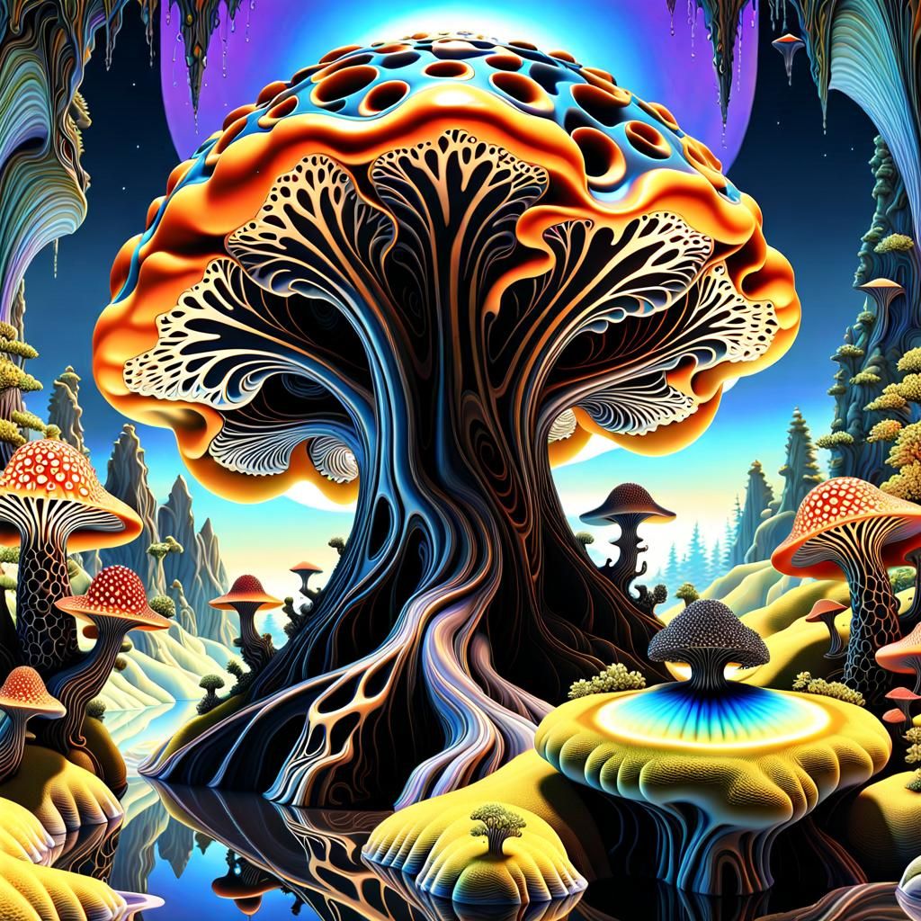 Fungal Dreamscape (Blue Pencil)