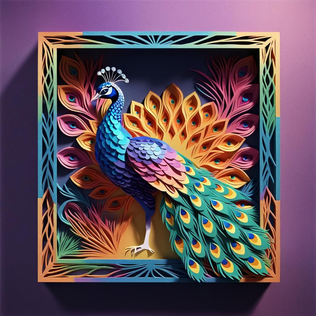 3d Origami Peacock