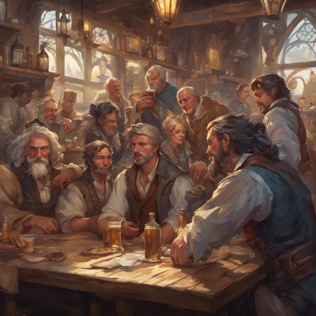 A busy adventurer's tavern on a nice day - AI Generated Artwork ...