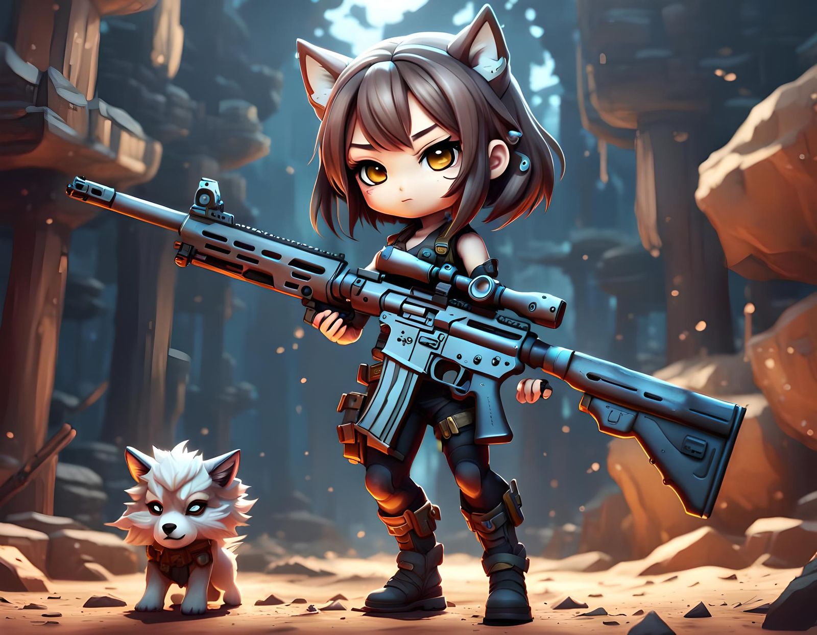 Chibi Gun. - AI Generated Artwork - NightCafe Creator