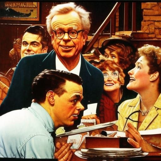Norman Rockwell painting of the Jerry Springer show