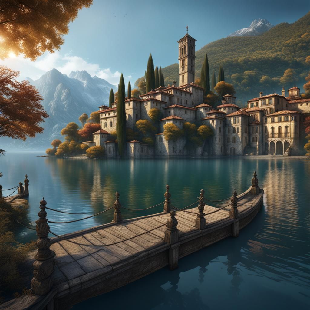 Panchina sul lungo lago di Como