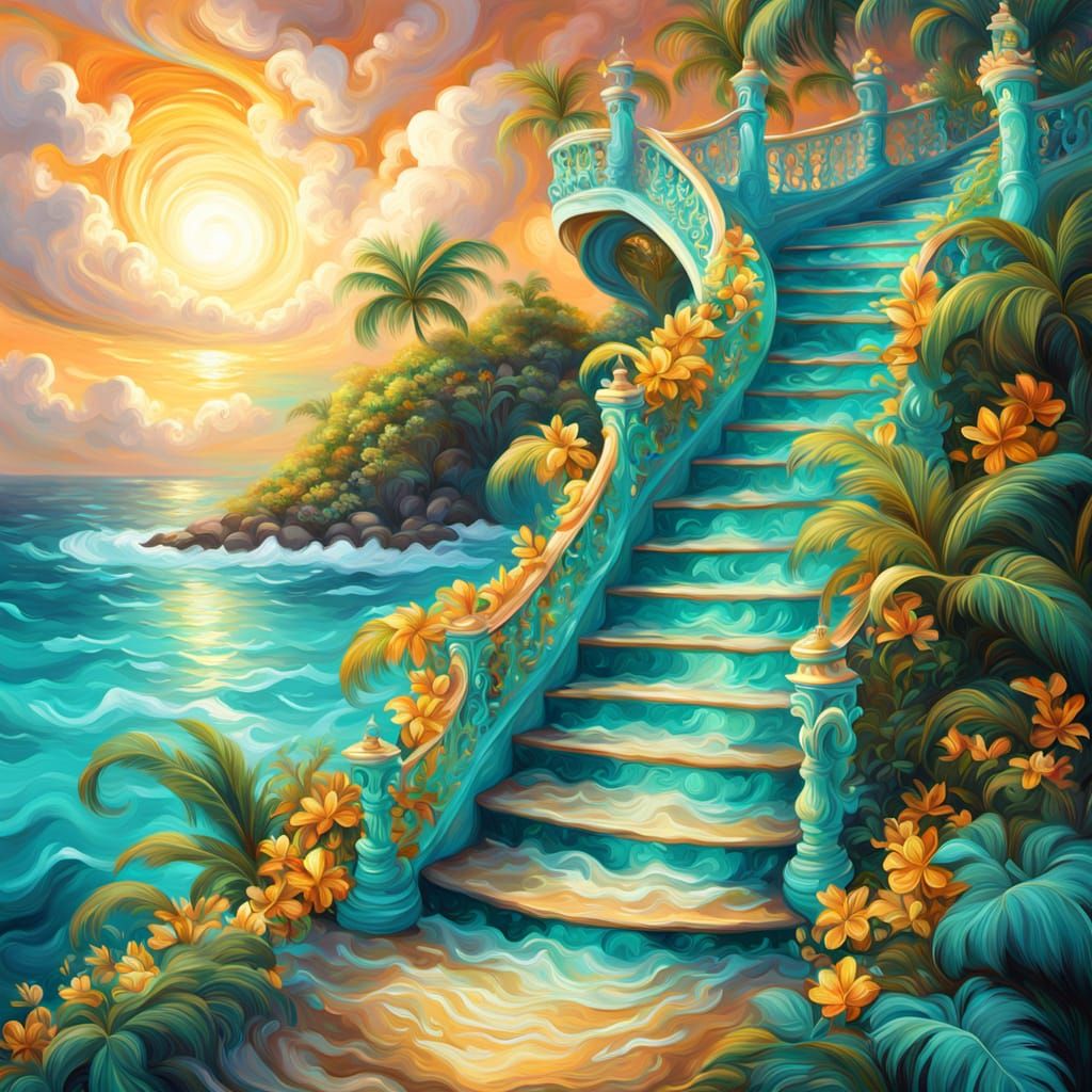 Paradise Stairway - zero likes  by @KathleenB