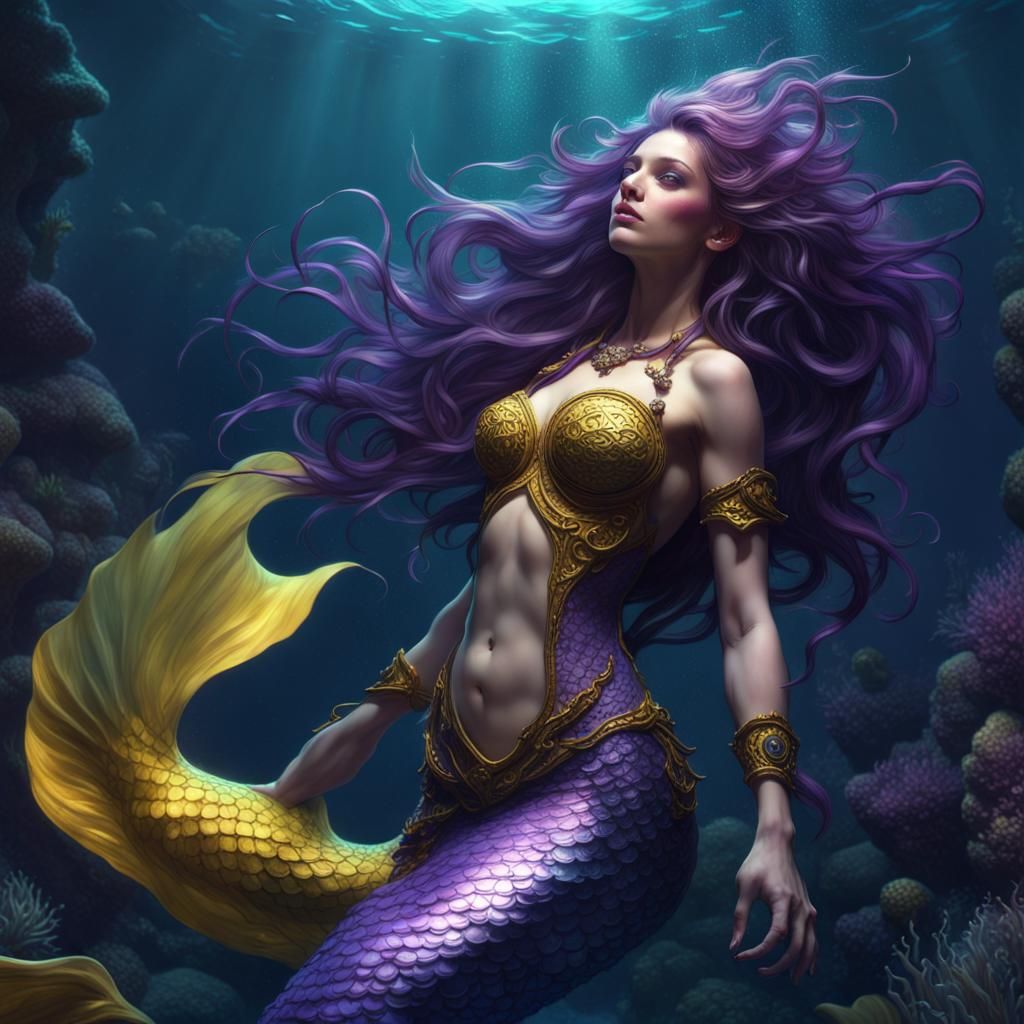 Deep sea mermaid - AI Generated Artwork - NightCafe Creator