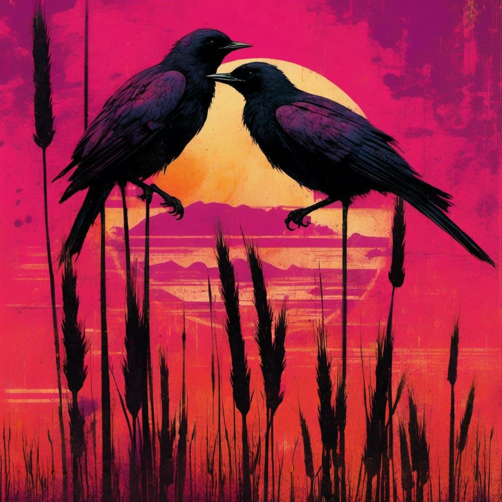 African Birds at sunset