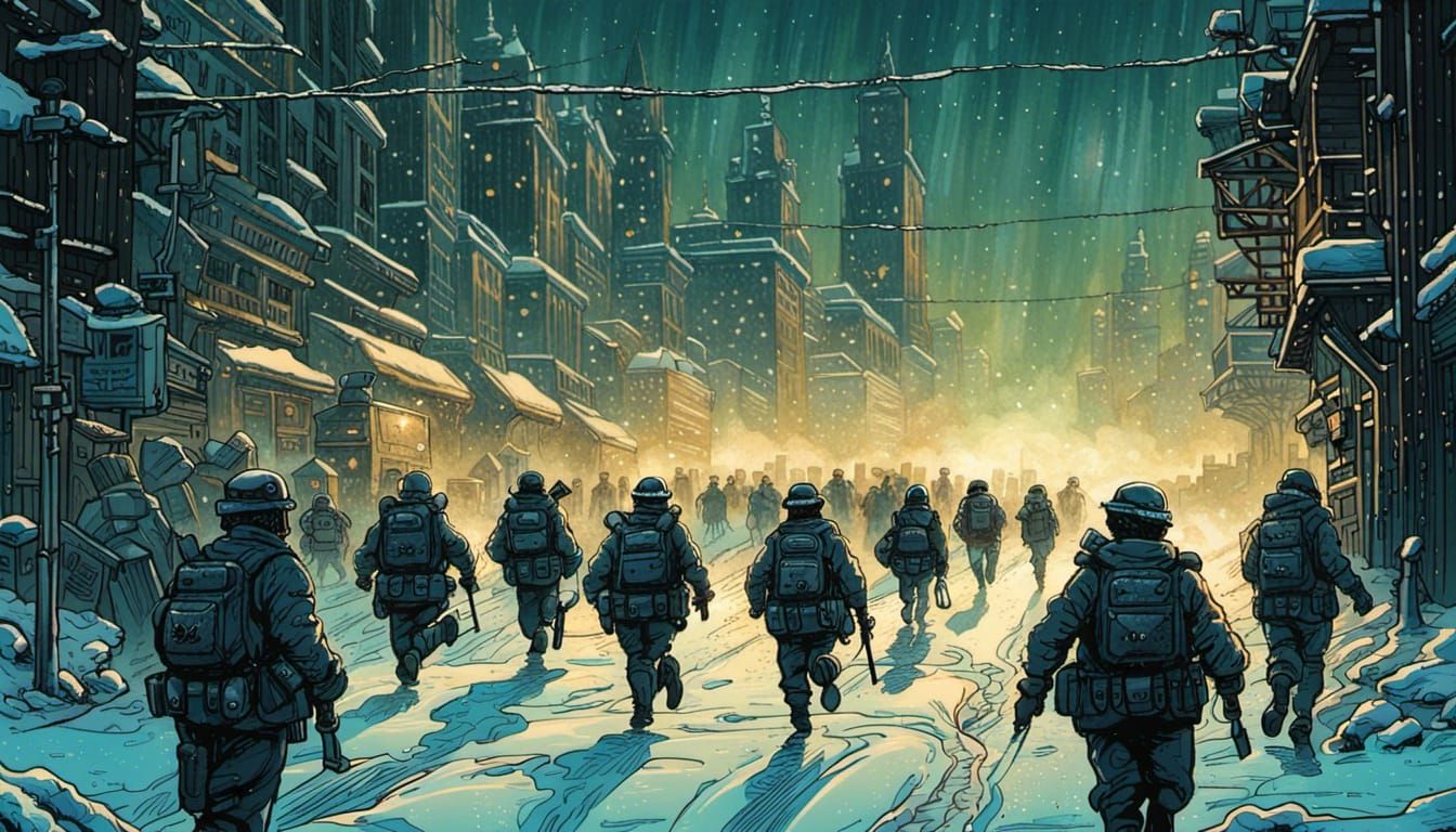 "Pandemic" people run dystopian military police in snowbound...