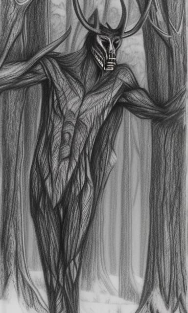 Wendigo Sketch - AI Generated Artwork - NightCafe Creator