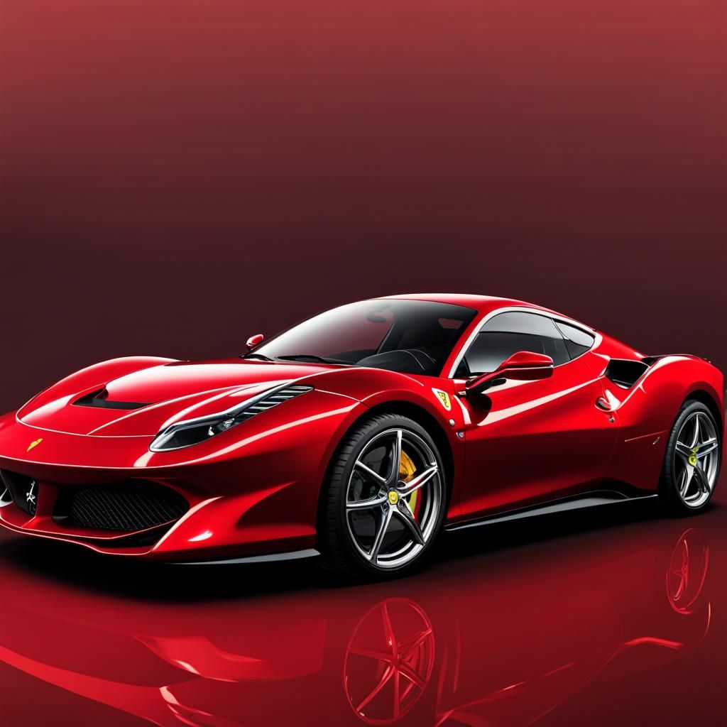 My Dream Candy Apple Red Ferrari - AI Generated Artwork - NightCafe Creator