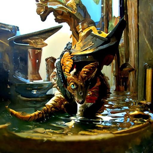 The kobold wants to know if it's time for splashies yet.