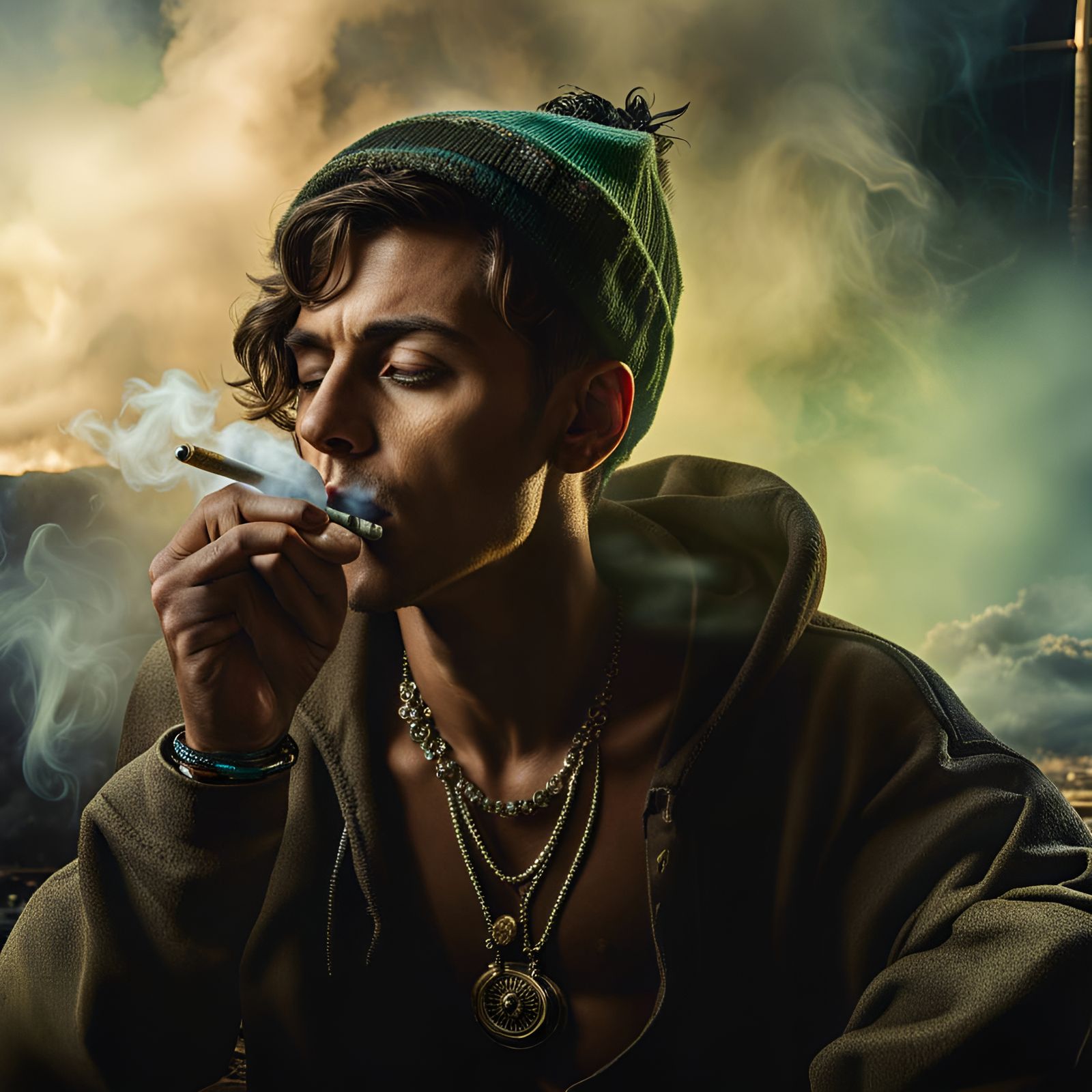 The Weed Smoker (3) AI Generated Artwork NightCafe Creator