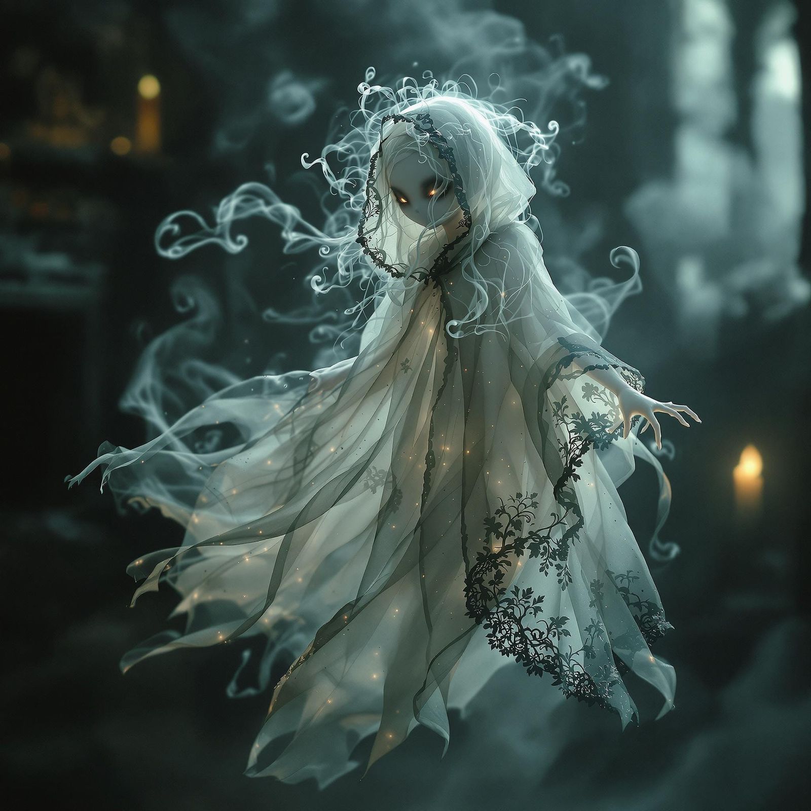 Happy cute little ghost   by @FluffyGlowfish